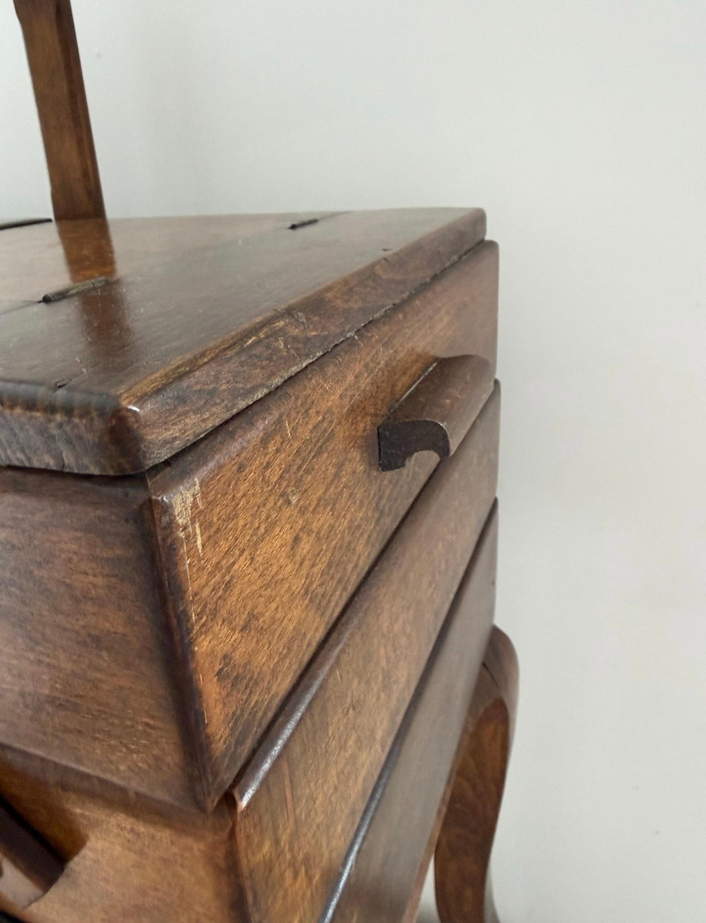 Vintage French Oak Sewing Box