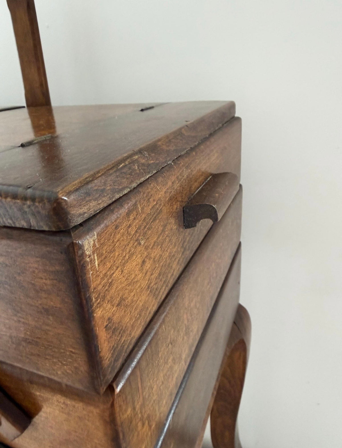 Vintage French Oak Sewing Box