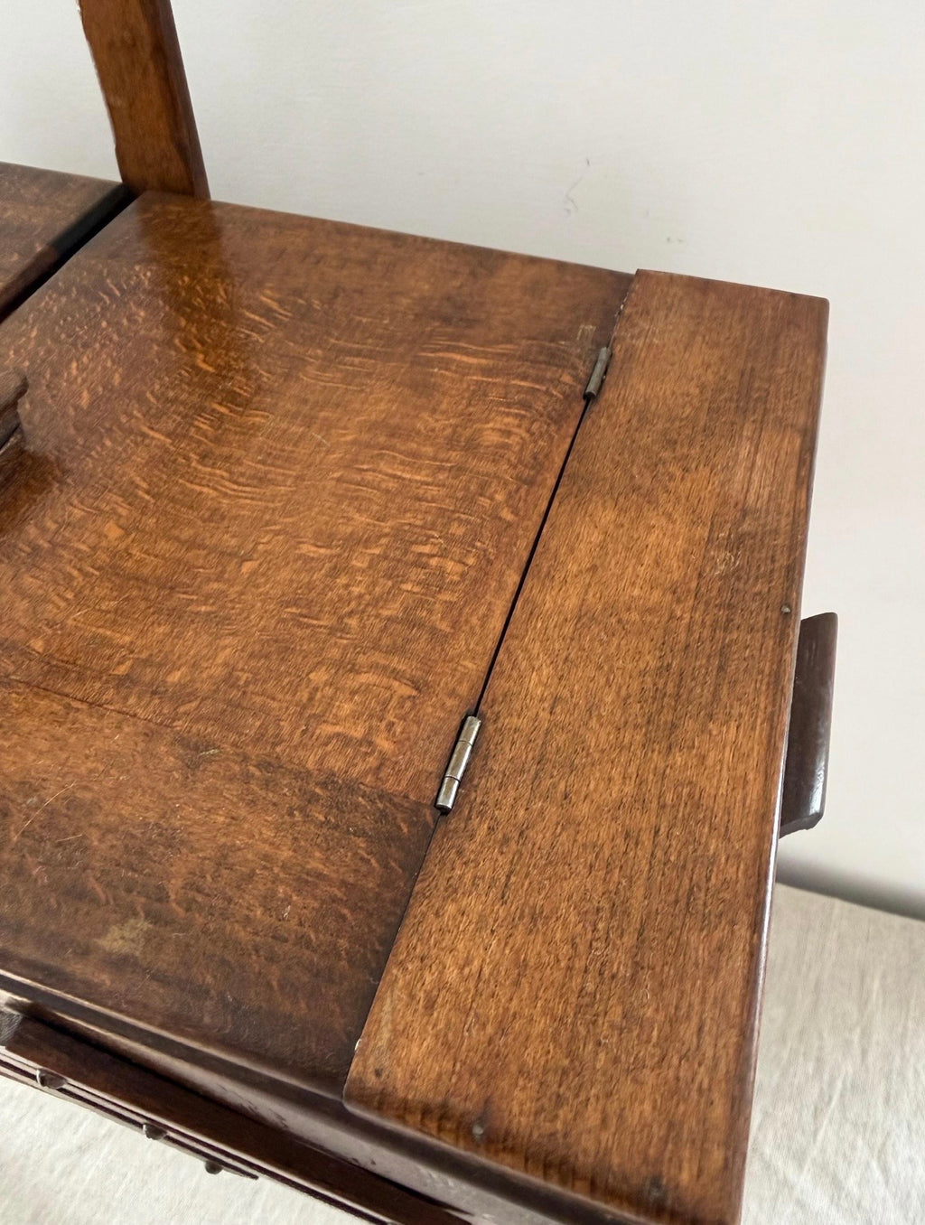 Vintage French Oak Sewing Box
